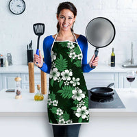 Hawaiian Hibiscus Tribal Floral Green Apron Polynesian Tapa Pattern - Polynesian Pride