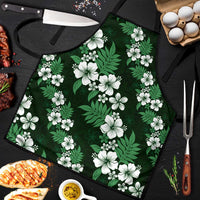 Hawaiian Hibiscus Tribal Floral Green Apron Polynesian Tapa Pattern - Polynesian Pride
