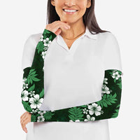 Hawaiian Hibiscus Tribal Floral Green Arm Sleeves Polynesian Tapa Pattern LT01 - Polynesian Pride