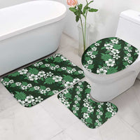 Hawaiian Hibiscus Tribal Floral Green Bathroom Set Polynesian Tapa Pattern - Polynesian Pride
