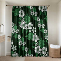 Hawaiian Hibiscus Tribal Floral Green Bathroom Set Polynesian Tapa Pattern - Polynesian Pride