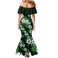 Hawaiian Hibiscus Tribal Floral Green Family Matching Mermaid Dress and Hawaiian Shirt Polynesian Tapa Pattern - Polynesian Pride
