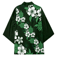 Hawaiian Hibiscus Tribal Floral Green Kimono Polynesian Tapa Pattern - Polynesian Pride