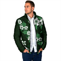 Hawaiian Hibiscus Tribal Floral Green Padded Jacket Polynesian Tapa Pattern LT01 - Polynesian Pride