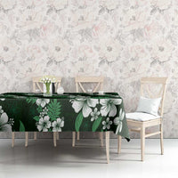 Hawaiian Hibiscus Tribal Floral Green Tablecloth Polynesian Tapa Pattern - Polynesian Pride