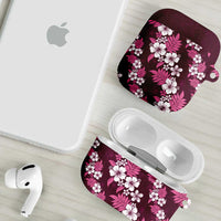 Hawaiian Hibiscus Tribal Floral Pink AirPods Case Polynesian Tapa Pattern - Polynesian Pride