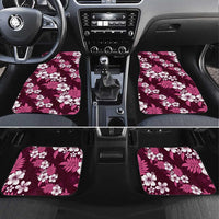 Hawaiian Hibiscus Tribal Floral Pink Car Mats Polynesian Tapa Pattern - Polynesian Pride