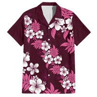 Hawaiian Hibiscus Tribal Floral Pink Family Matching Summer Maxi Dress and Hawaiian Shirt Polynesian Tapa Pattern - Polynesian Pride