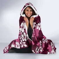 Hawaiian Hibiscus Tribal Floral Pink Hooded Blanket Polynesian Tapa Pattern LT01 - Polynesian Pride