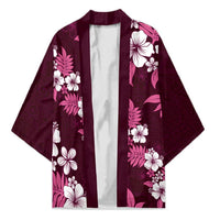 Hawaiian Hibiscus Tribal Floral Pink Kimono Polynesian Tapa Pattern - Polynesian Pride