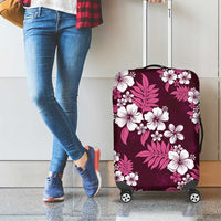 Hawaiian Hibiscus Tribal Floral Pink Luggage Cover Polynesian Tapa Pattern LT01 - Polynesian Pride