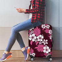 Hawaiian Hibiscus Tribal Floral Pink Luggage Cover Polynesian Tapa Pattern LT01 - Polynesian Pride