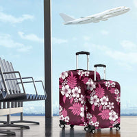 Hawaiian Hibiscus Tribal Floral Pink Luggage Cover Polynesian Tapa Pattern LT01 - Polynesian Pride
