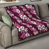 Hawaiian Hibiscus Tribal Floral Pink Quilt Polynesian Tapa Pattern - Polynesian Pride