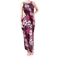Hawaiian Hibiscus Tribal Floral Pink Tank Maxi Dress Polynesian Tapa Pattern - Polynesian Pride