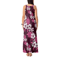 Hawaiian Hibiscus Tribal Floral Pink Tank Maxi Dress Polynesian Tapa Pattern - Polynesian Pride