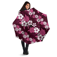 Hawaiian Hibiscus Tribal Floral Pink Umbrella Polynesian Tapa Pattern - Polynesian Pride