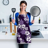 Hawaiian Hibiscus Tribal Floral Purple Apron Polynesian Tapa Pattern - Polynesian Pride