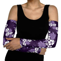 Hawaiian Hibiscus Tribal Floral Purple Arm Sleeves Polynesian Tapa Pattern LT01 - Polynesian Pride