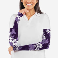 Hawaiian Hibiscus Tribal Floral Purple Arm Sleeves Polynesian Tapa Pattern LT01 - Polynesian Pride