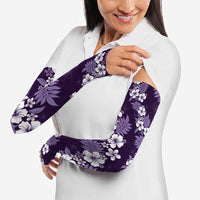 Hawaiian Hibiscus Tribal Floral Purple Arm Sleeves Polynesian Tapa Pattern LT01 - Polynesian Pride
