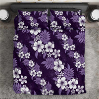 Hawaiian Hibiscus Tribal Floral Purple Bedding Set Polynesian Tapa Pattern - Polynesian Pride