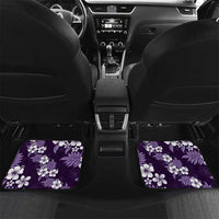 Hawaiian Hibiscus Tribal Floral Purple Car Mats Polynesian Tapa Pattern - Polynesian Pride