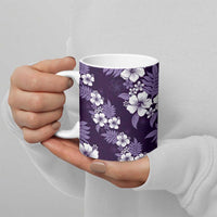 Hawaiian Hibiscus Tribal Floral Purple Ceramic Mug Polynesian Tapa Pattern - Polynesian Pride