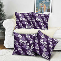 Hawaiian Hibiscus Tribal Floral Purple Pillow Cover Polynesian Tapa Pattern - Polynesian Pride