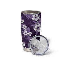 Hawaiian Hibiscus Tribal Floral Purple Tumbler Cup Polynesian Tapa Pattern - Polynesian Pride
