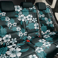 Hawaiian Hibiscus Tribal Floral Teal Back Car Seat Cover Polynesian Tapa Pattern - Polynesian Pride