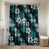 Hawaiian Hibiscus Tribal Floral Teal Bathroom Set Polynesian Tapa Pattern - Polynesian Pride