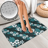 Hawaiian Hibiscus Tribal Floral Teal Bathroom Set Polynesian Tapa Pattern - Polynesian Pride