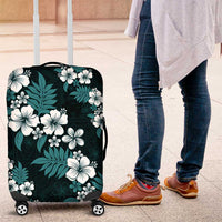 Hawaiian Hibiscus Tribal Floral Teal Luggage Cover Polynesian Tapa Pattern LT01 Teal - Polynesian Pride