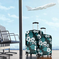 Hawaiian Hibiscus Tribal Floral Teal Luggage Cover Polynesian Tapa Pattern LT01 - Polynesian Pride