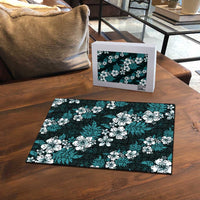 Hawaiian Hibiscus Tribal Floral Teal Puzzle Polynesian Tapa Pattern LT01 - Polynesian Pride