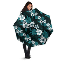 Hawaiian Hibiscus Tribal Floral Teal Umbrella Polynesian Tapa Pattern LT01 - Polynesian Pride