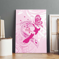 Personalised Aotearoa Breast Cancer Canvas Wall Art New Zealand Maori Pattern