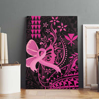 Hawaii Breast Cancer Canvas Wall Art Girl Floral Kakau Pattern