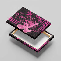 Hawaii Breast Cancer Canvas Wall Art Girl Floral Kakau Pattern