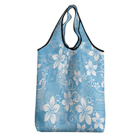 Fiji Tapa Pattern Grocery Bag Plumeria Floral LT01 - Polynesian Pride