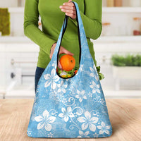 Fiji Tapa Pattern Grocery Bag Plumeria Floral LT01 - Polynesian Pride