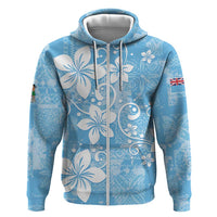 Fiji Tapa Pattern Hoodie Plumeria Floral