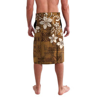 Plumeria Floral Tapa Pattern Vintage Gold Lavalava
