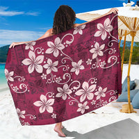 Plumeria Floral Tapa Pattern Ruby Pink Sarong