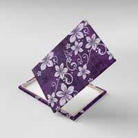 Plumeria Floral Tapa Pattern Amethyst Purple Canvas Wall Art