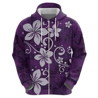 Plumeria Floral Tapa Pattern Amethyst Purple Hoodie