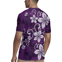 Plumeria Floral Tapa Pattern Amethyst Purple Rugby Jersey