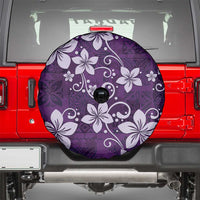 Plumeria Floral Tapa Pattern Amethyst Purple Spare Tire Cover
