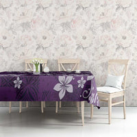Plumeria Floral Tapa Pattern Amethyst Purple Tablecloth